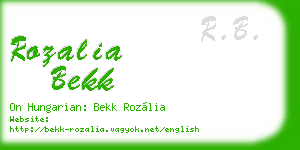 rozalia bekk business card